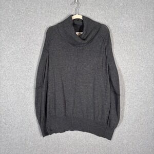Oversized Poncho Sweater Small Charcoal Cowl Academia Comfy Minimal Quiet Luxury